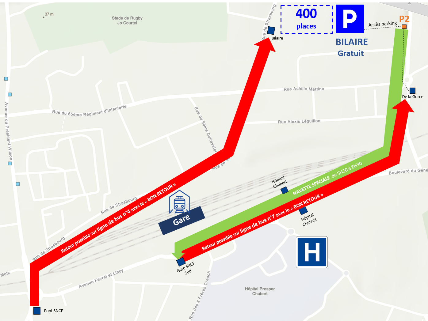 Schema navettes gratuites gare