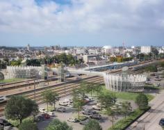 Passerelle vélos et piétons en gare de Vannes